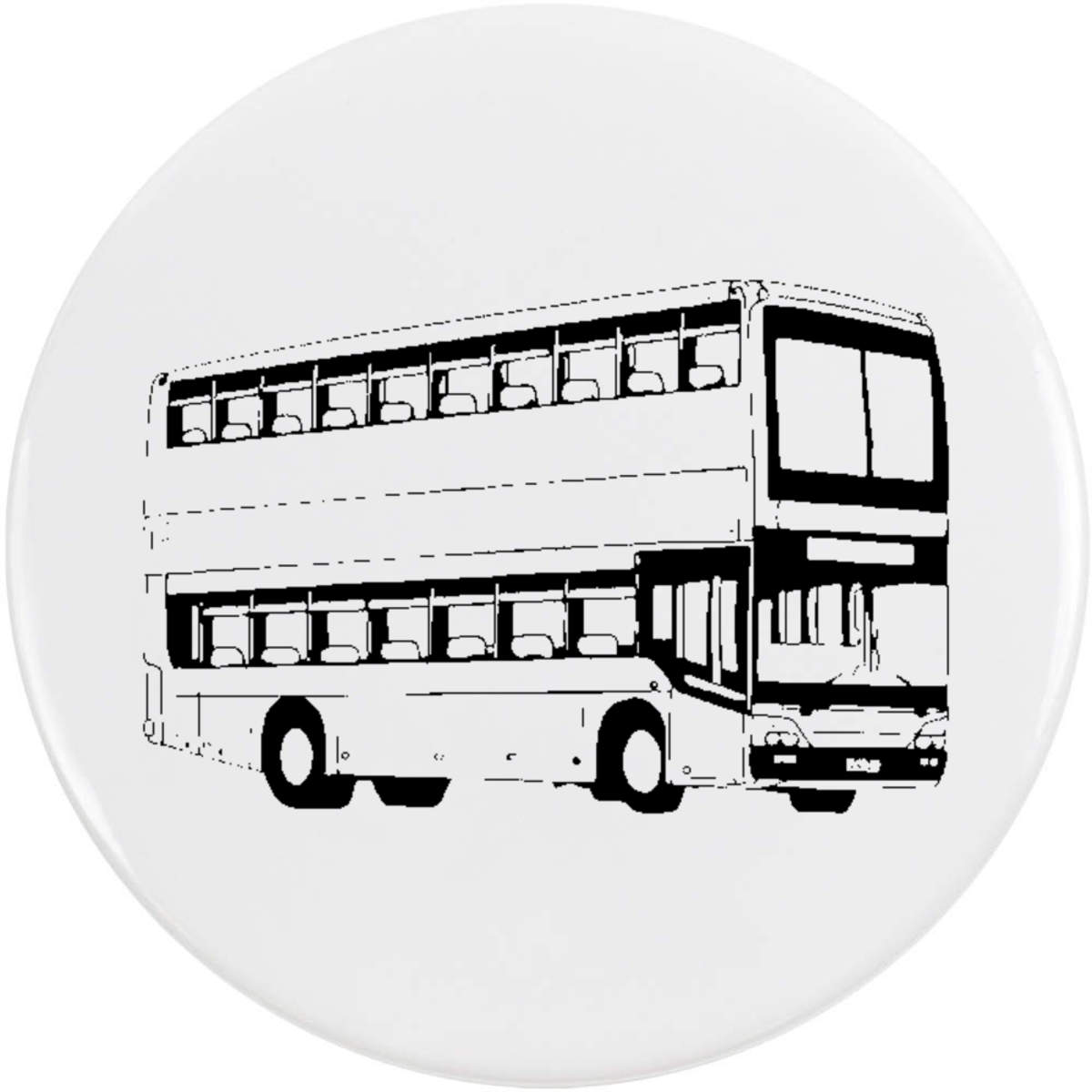 'Double Decker Bus' Button Badge - 58mm - Pin Back / Lapel Badge for Clothes, Bags, Accessories and Gifts (BB00126863)