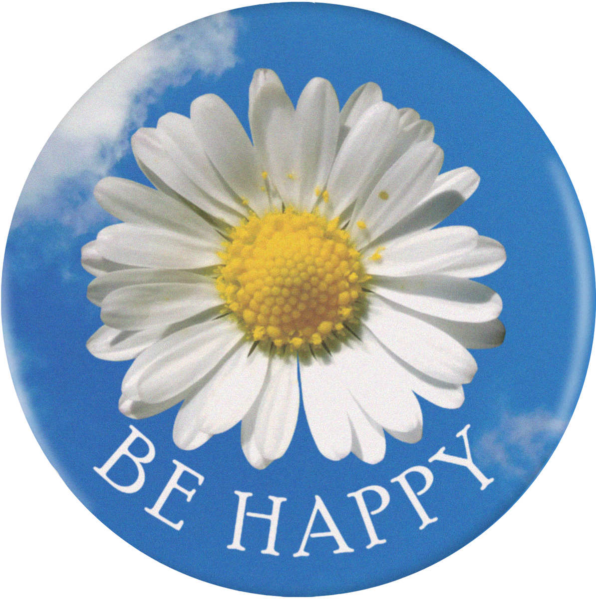 58mm 'Be Happy' Medium Button Pin Badge (BB00128343)