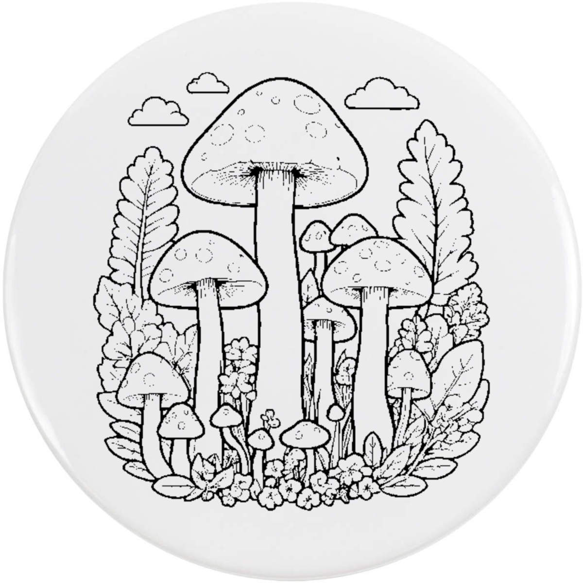 'Mushroom Patches' Button Badge - 58mm - Pin Back / Lapel Badge for Clothes, Bags, Accessories and Gifts (BB00132218)