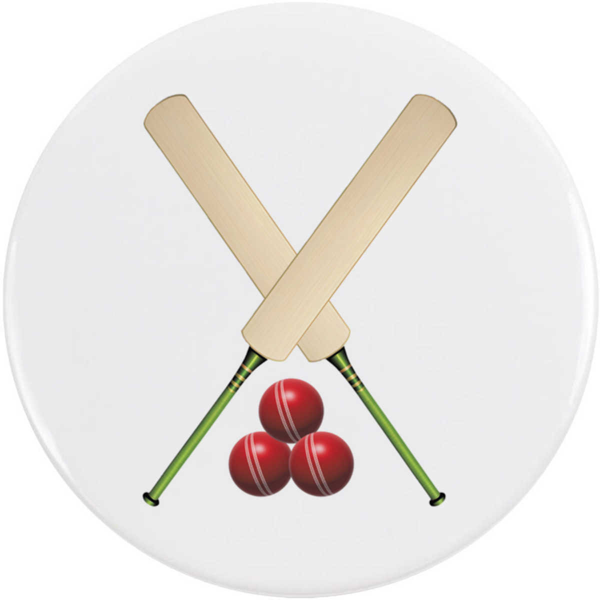 'Cricket Bats and Balls' Button Badge - 58mm - Pin Back / Lapel Badge for Clothes, Bags, Accessories and Gifts (BB00134351)
