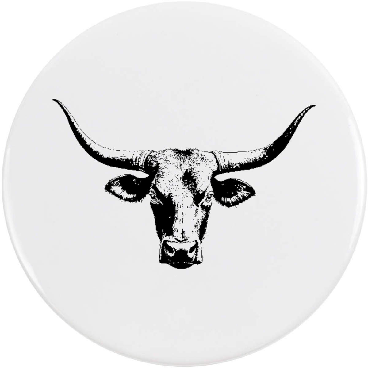 'Longhorn Bull' Button Badge - 58mm - Pin Back / Lapel Badge for Clothes, Bags, Accessories and Gifts (BB00134555)