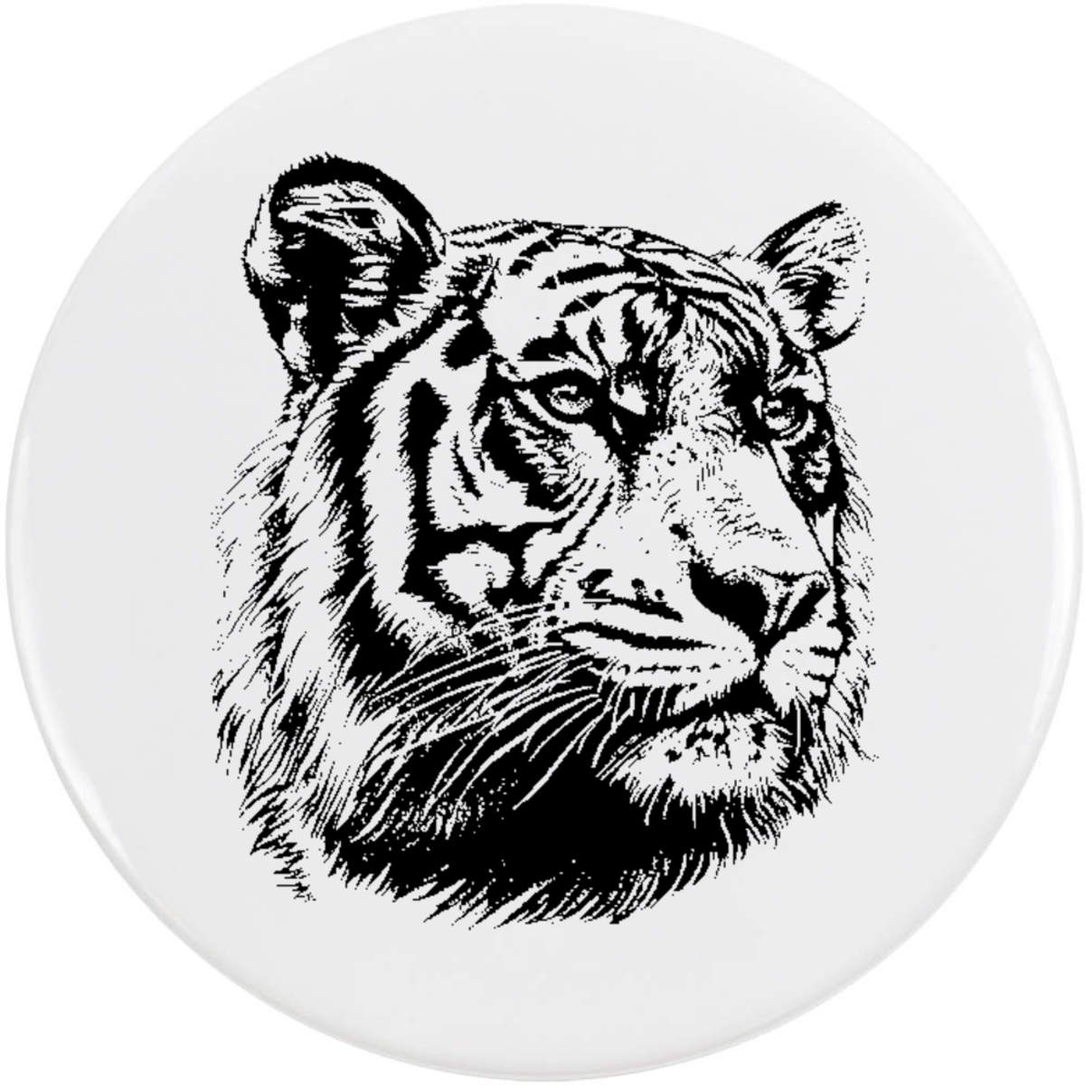 'Tiger Head' Button Badge - 58mm - Pin Back / Lapel Badge for Clothes, Bags, Accessories and Gifts (BB00135649)
