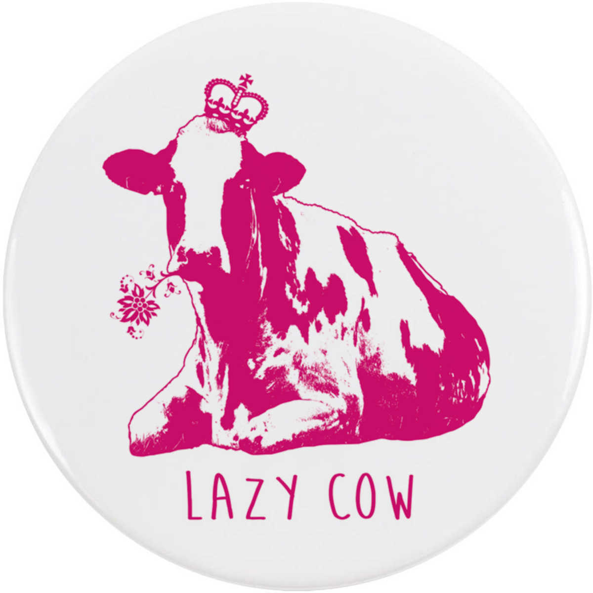 'Lazy Cow' Button Badge - 58mm - Pin Back / Lapel Badge for Clothes, Bags, Accessories and Gifts (BB00136972)