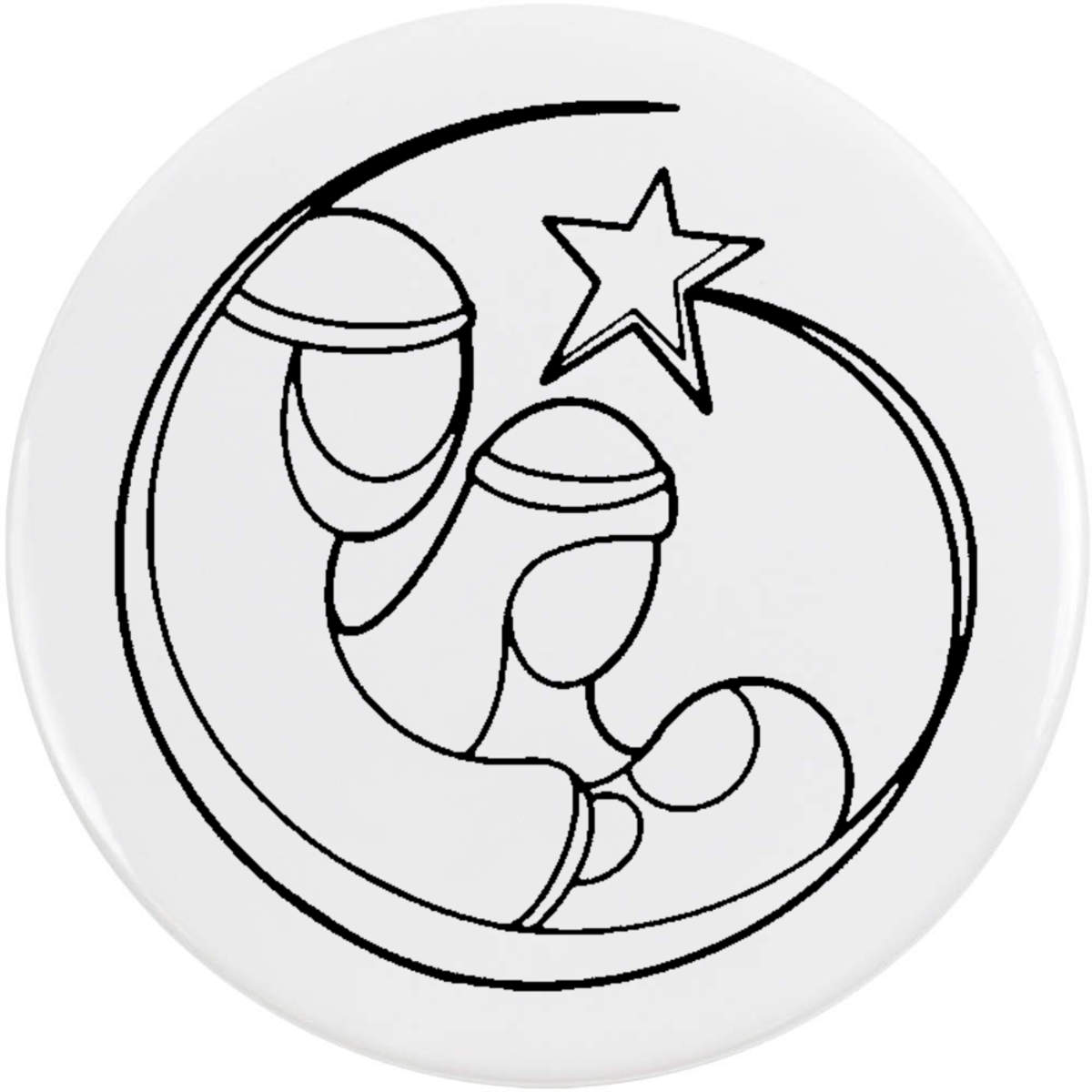 'Cute Nativity Scene' Button Badge - 58mm - Pin Back / Lapel Badge for Clothes, Bags, Accessories and Gifts (BB00138011)