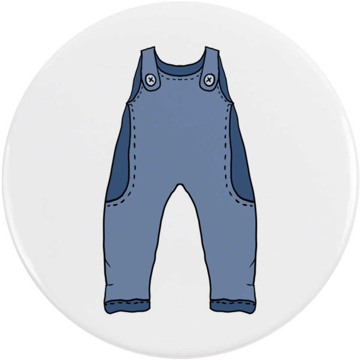 'Blue Dungarees' Button Badge - 58mm - Pin Back / Lapel Badge for Clothes, Bags, Accessories and Gifts (BB00138254)
