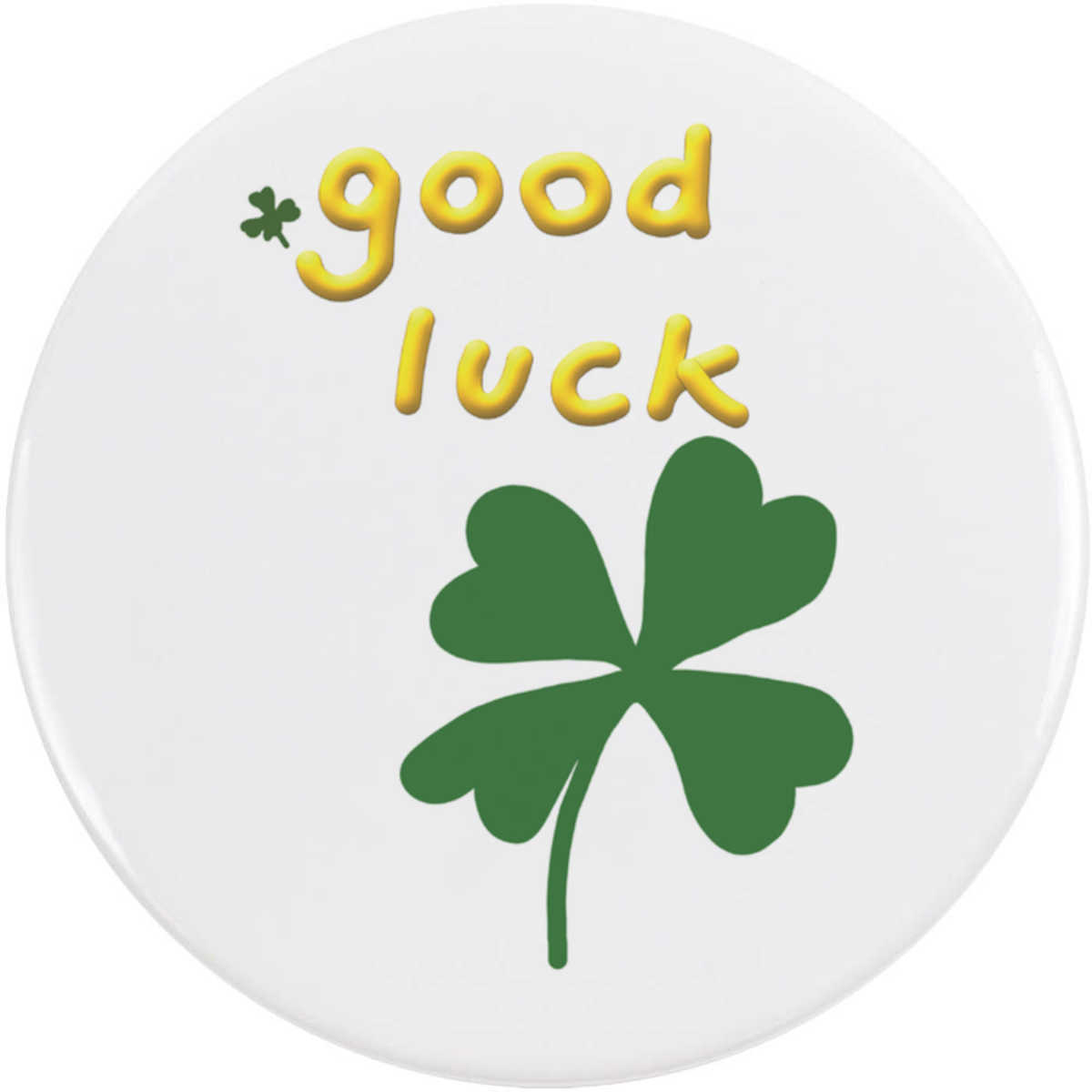 'Lucky Four Leaf Clover' Button Badge - 58mm - Pin Back / Lapel Badge for Clothes, Bags, Accessories and Gifts (BB00139639)