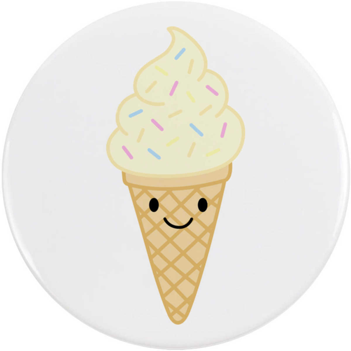 'Happy Icecream' Button Badge - 58mm - Pin Back / Lapel Badge for Clothes, Bags, Accessories and Gifts (BB00142434)