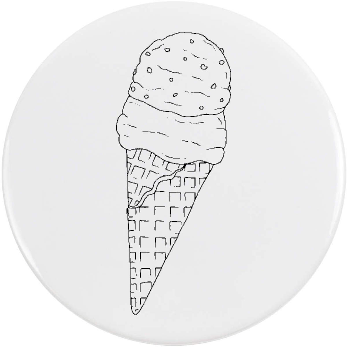 'Double Scoop Ice Cream' Button Badge - 58mm - Pin Back / Lapel Badge for Clothes, Bags, Accessories and Gifts (BB00142494)