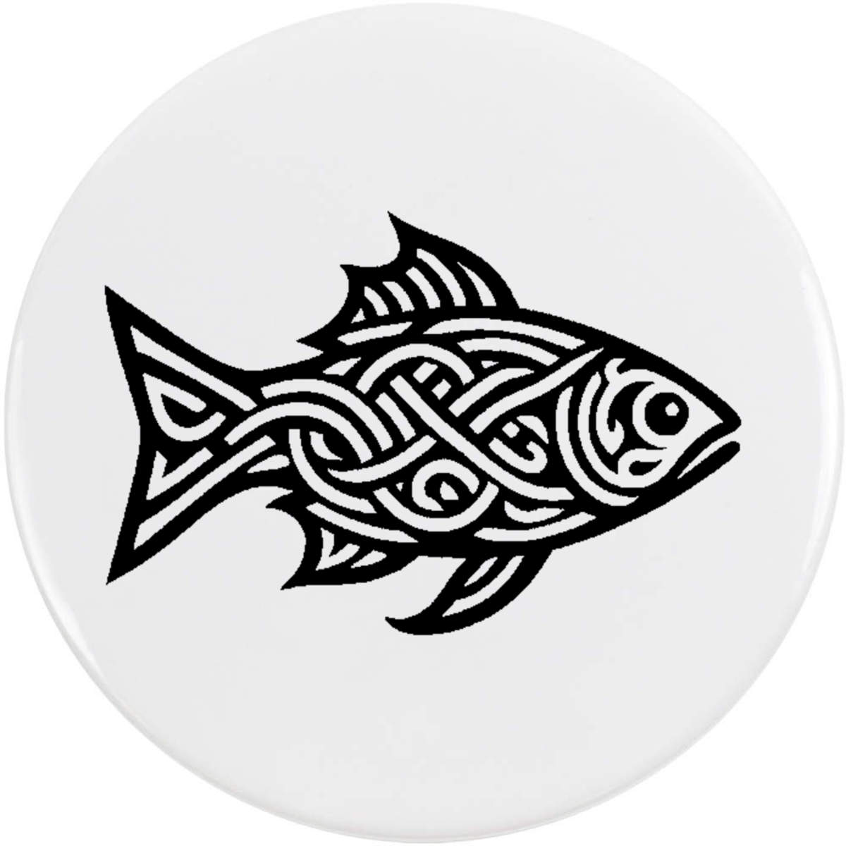 'Celtic Fish' Button Badge - 58mm - Pin Back / Lapel Badge for Clothes, Bags, Accessories and Gifts (BB00142569)