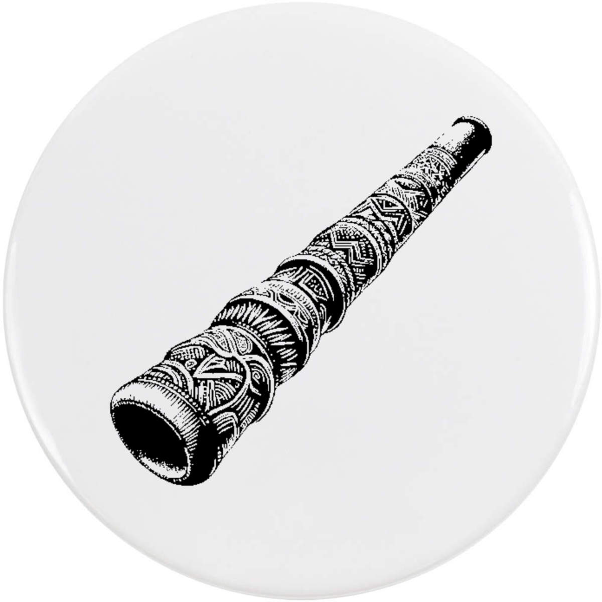 'Carved Didgeridoo' Button Badge - 58mm - Pin Back / Lapel Badge for Clothes, Bags, Accessories and Gifts (BB00142698)