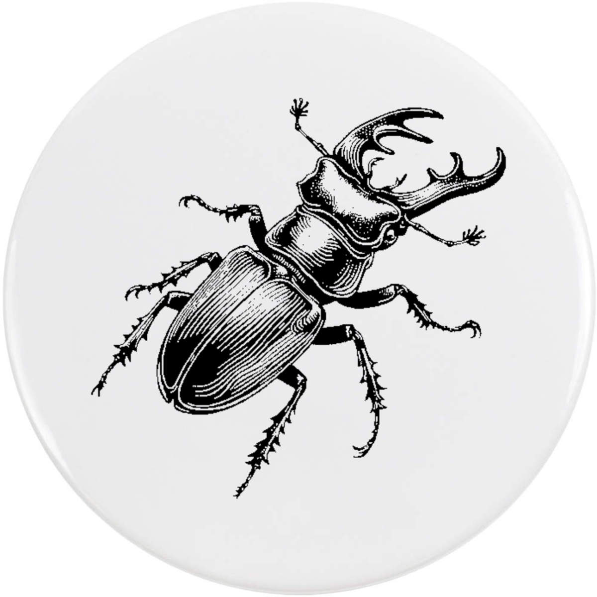 'Stag Beetle' Button Badge - 58mm - Pin Back / Lapel Badge for Clothes, Bags, Accessories and Gifts (BB00143024)