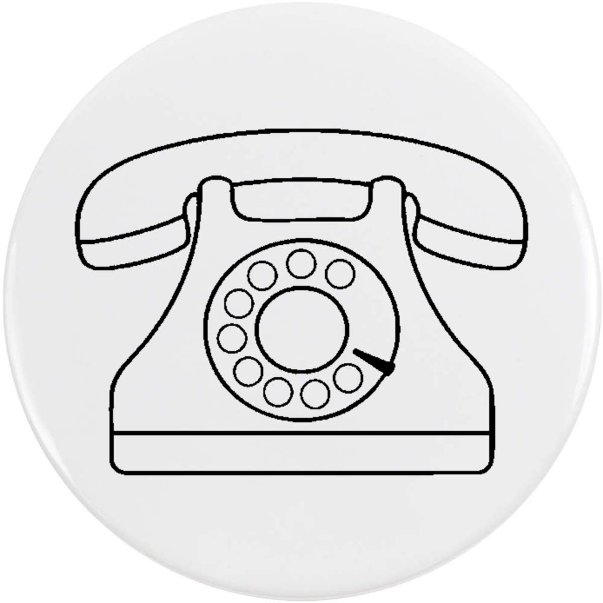 'Retro Telephone' Button Badge - 58mm - Pin Back / Lapel Badge for Clothes, Bags, Accessories and Gifts (BB00143153)