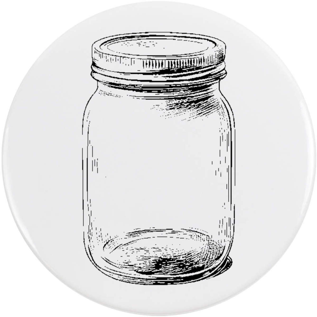 'Single Glass Jar' Button Badge - 58mm - Pin Back / Lapel Badge for Clothes, Bags, Accessories and Gifts (BB00144079)