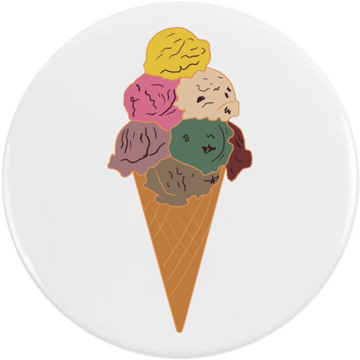 'Ice Cream Sugar Cone ' Button Badge - 58mm - Pin Back / Lapel Badge for Clothes, Bags, Accessories and Gifts (BB00144648)