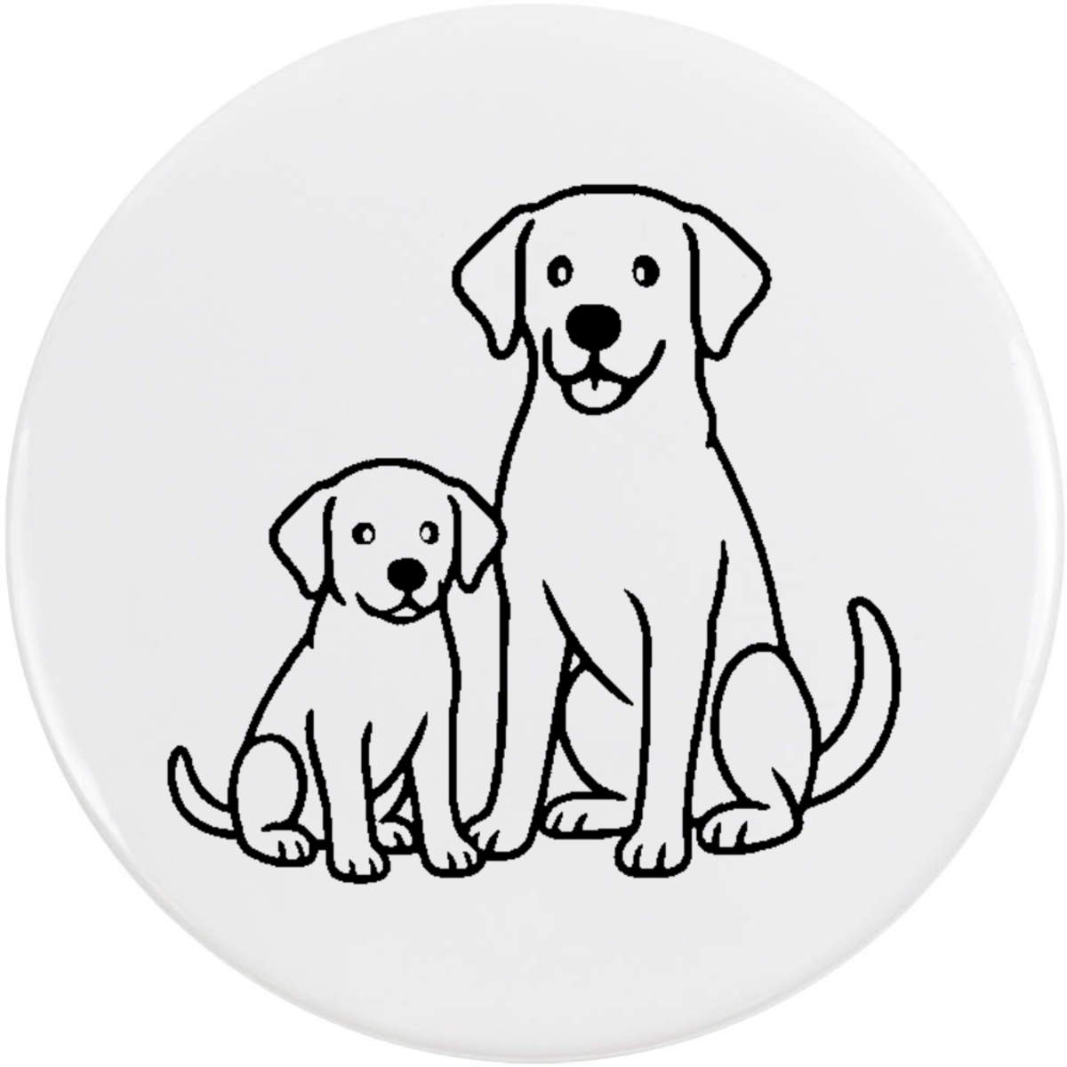 'Labrador Adult and Puppy' Button Badge - 58mm - Pin Back / Lapel Badge for Clothes, Bags, Accessories and Gifts (BB00144834)