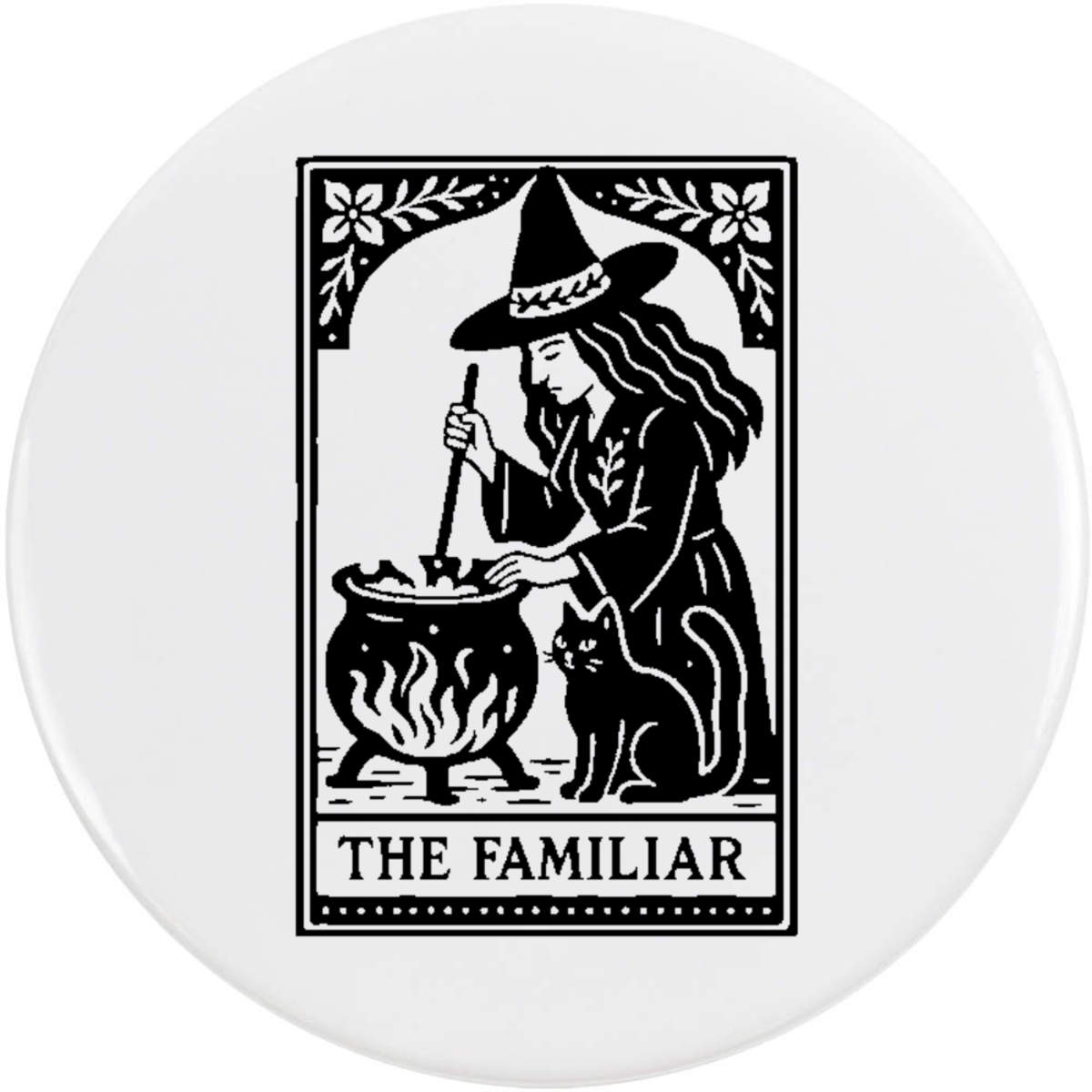 'The Familiar Tarot Card' Button Badge - 58mm - Pin Back / Lapel Badge for Clothes, Bags, Accessories and Gifts (BB00144966)