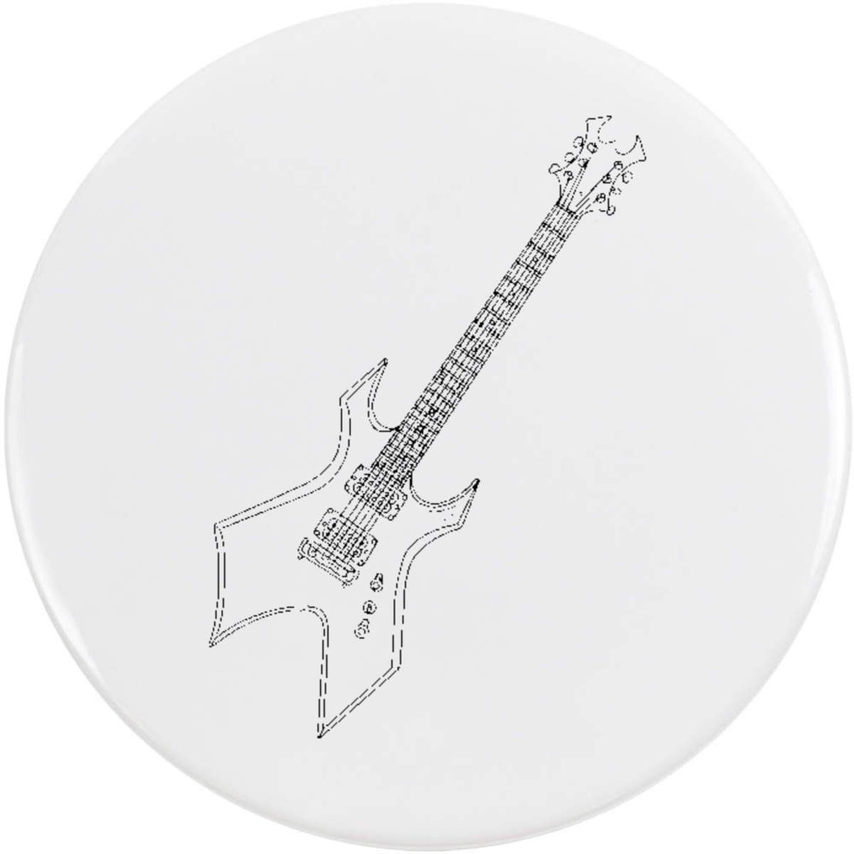'Heavy Metal Guitar' Button Badge - 58mm - Pin Back / Lapel Badge for Clothes, Bags, Accessories and Gifts (BB00145185)