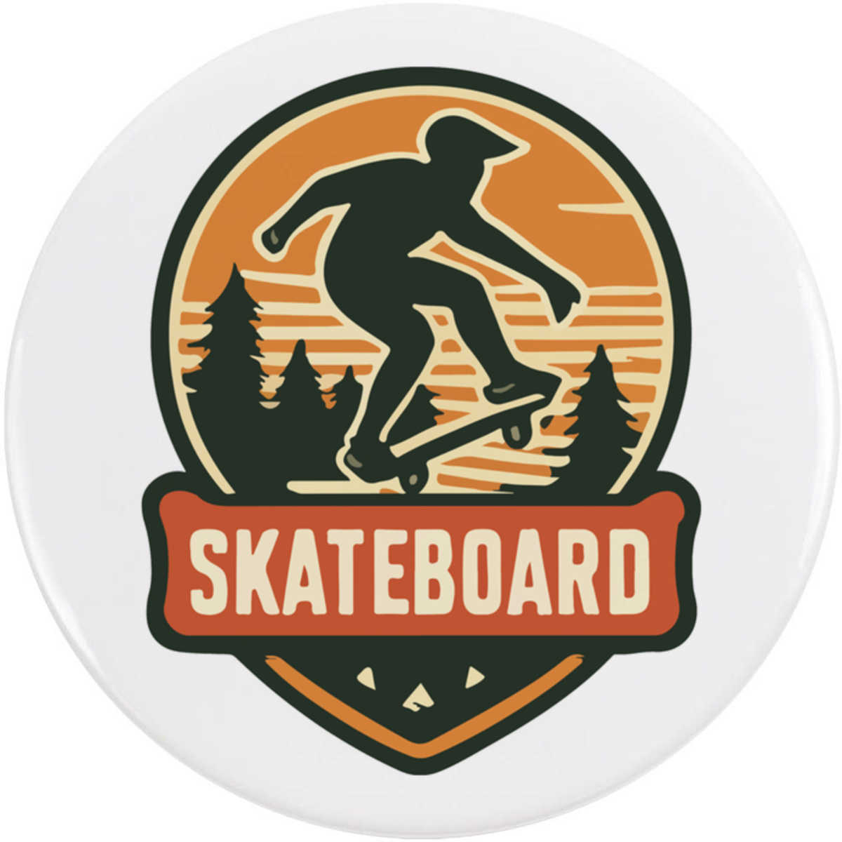 'Skateboarding Emblem' Button Badge - 58mm - Pin Back / Lapel Badge for Clothes, Bags, Accessories and Gifts (BB00147907)