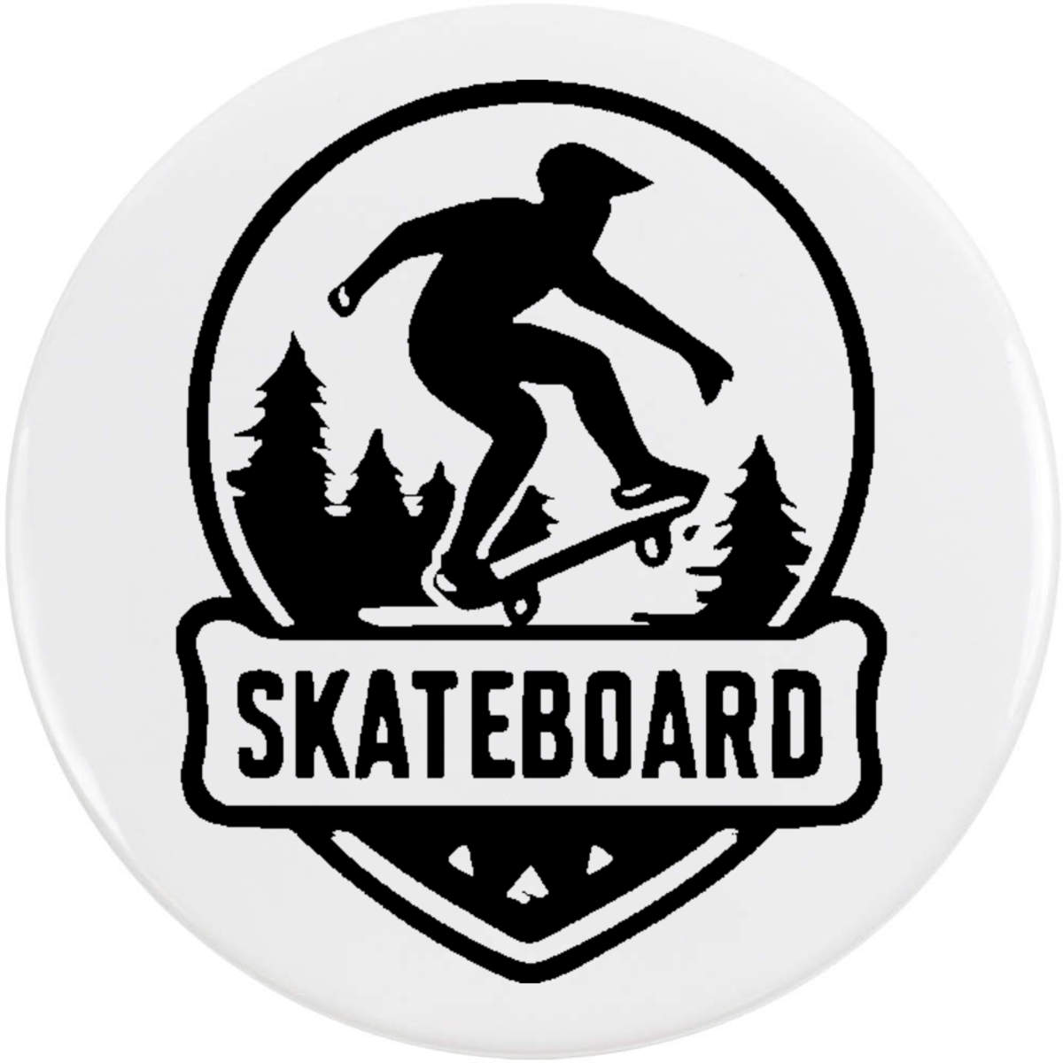 'Skateboarding Emblem' Button Badge - 58mm - Pin Back / Lapel Badge for Clothes, Bags, Accessories and Gifts (BB00147913)