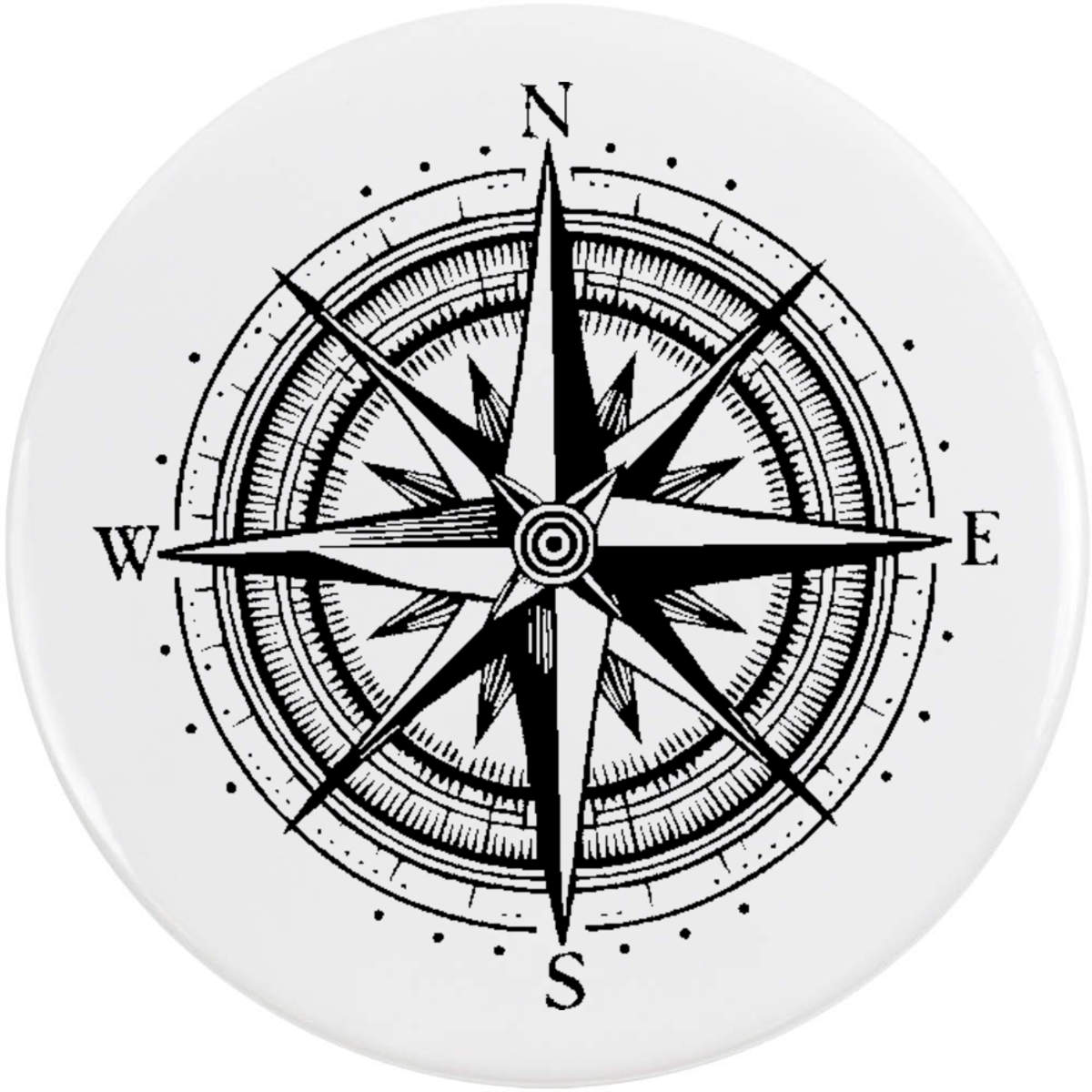 'Nautical Compass Rose' Button Badge - 58mm - Pin Back / Lapel Badge for Clothes, Bags, Accessories and Gifts (BB00149581)
