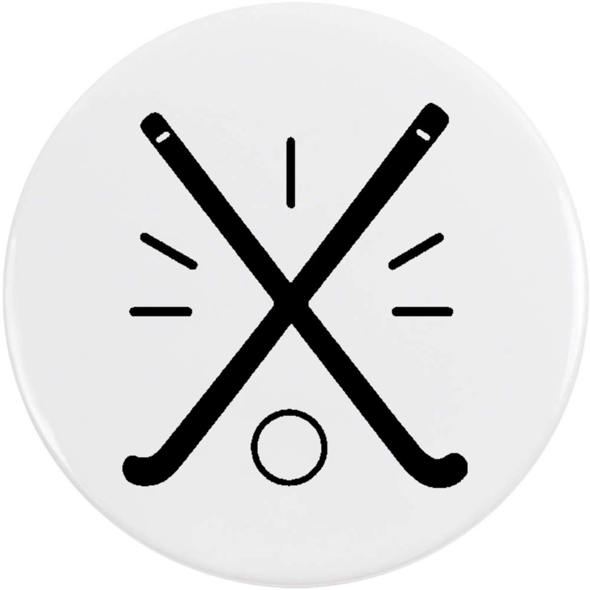 'Hockey Sticks & Puck' Button Badge - 58mm - Pin Back / Lapel Badge for Clothes, Bags, Accessories and Gifts (BB00149737)