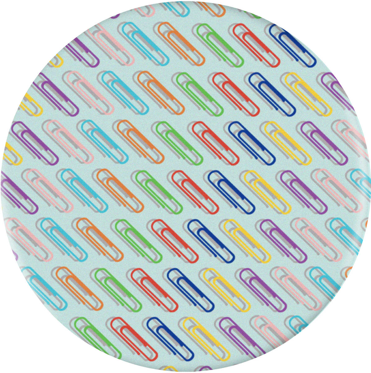 'Paper Clips Pattern' Button Badge - 58mm - Pin Back / Lapel Badge for Clothes, Bags, Accessories and Gifts (BB00150180)