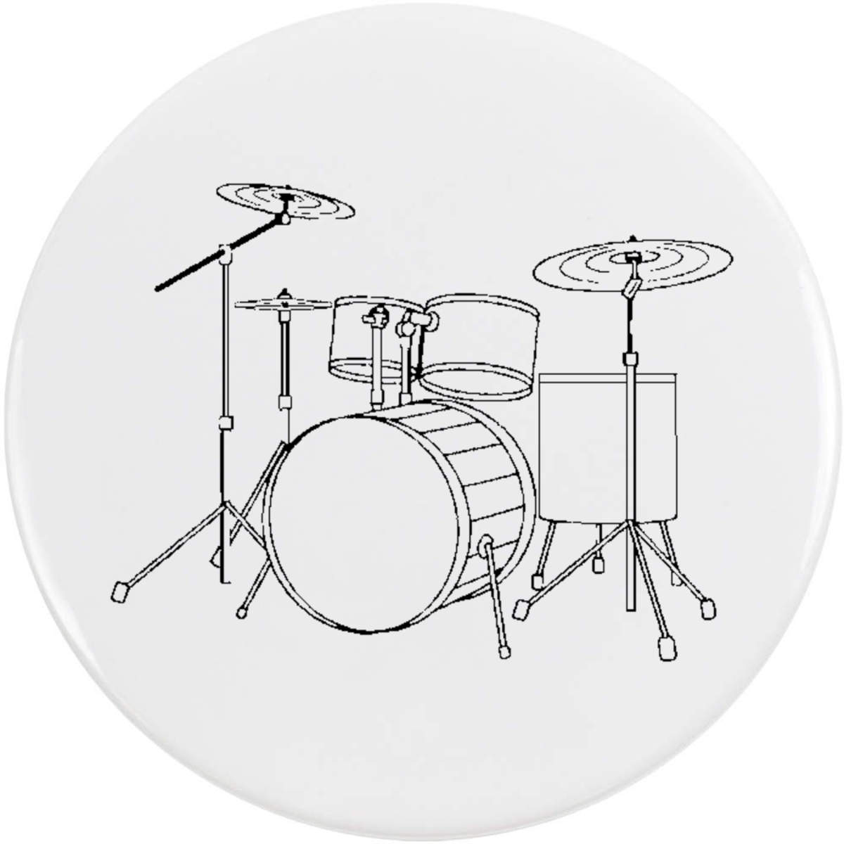 'Drums Musical Instrument' Button Badge - 58mm - Pin Back / Lapel Badge for Clothes, Bags, Accessories and Gifts (BB00153223)