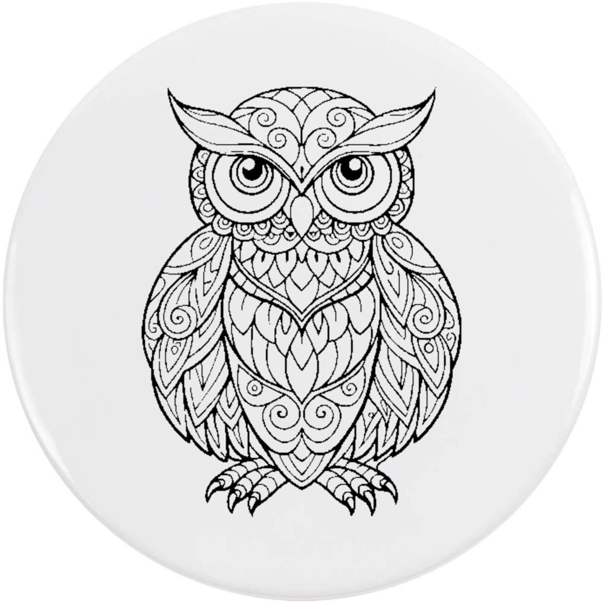 58mm 'Owl Linear Art Beautiful ' Medium Button Pin Badge (BB00153307)