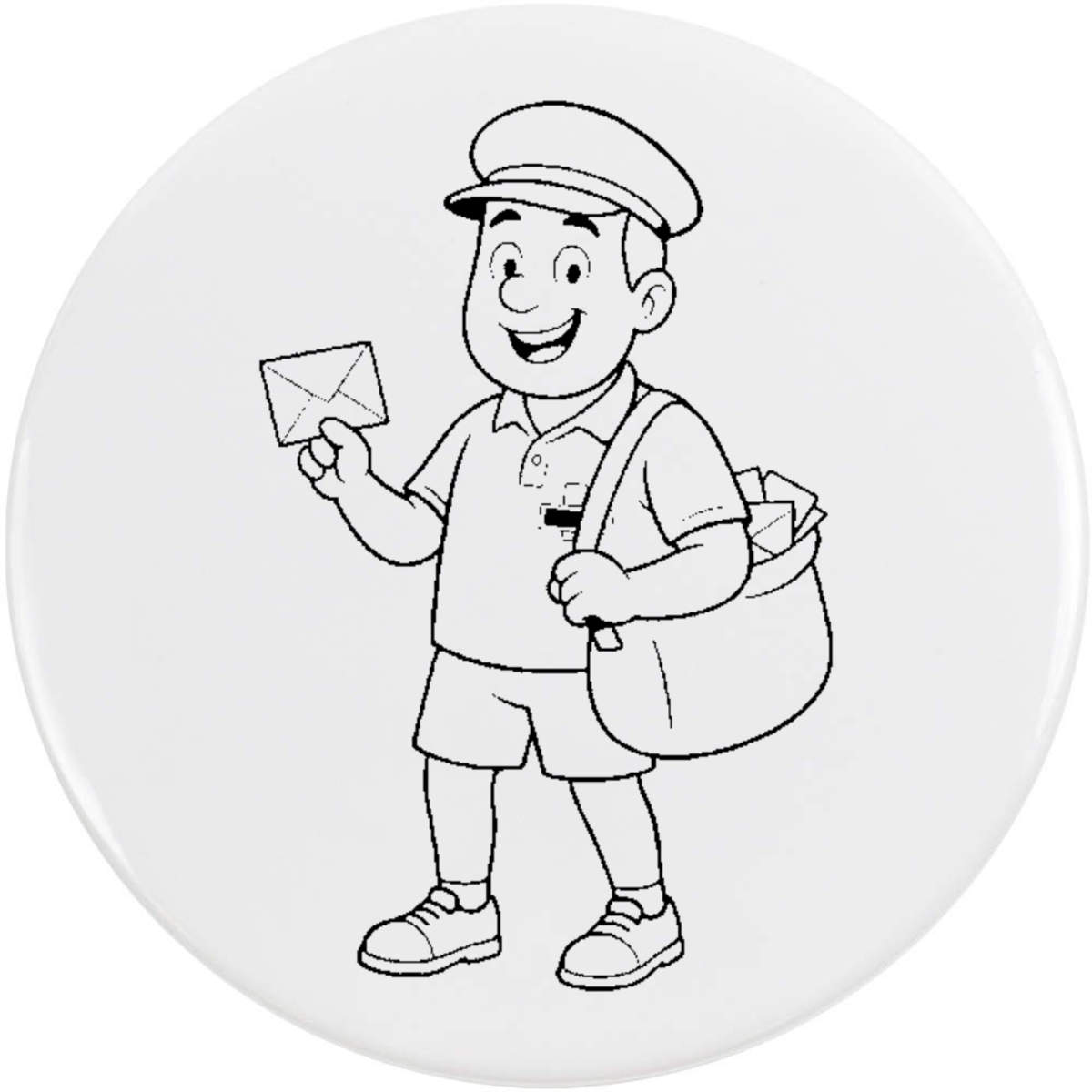 'Friendly Postman' Button Badge - 58mm - Pin Back / Lapel Badge for Clothes, Bags, Accessories and Gifts (BB00153871)