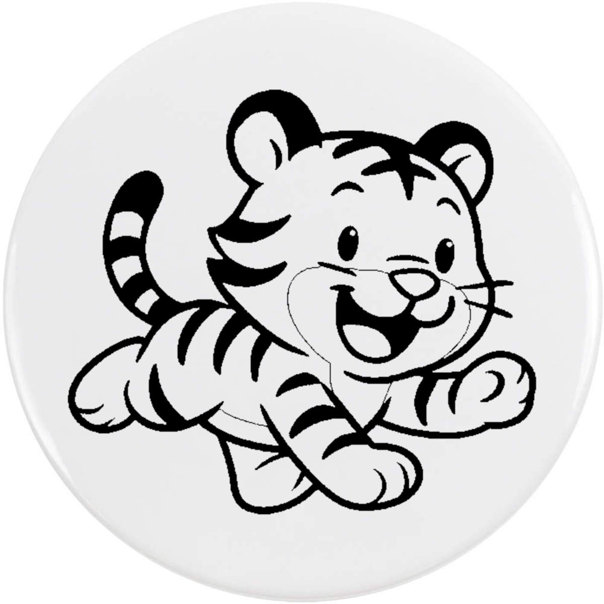 'Cute Baby Tiger' Button Badge - 58mm - Pin Back / Lapel Badge for Clothes, Bags, Accessories and Gifts (BB00154512)