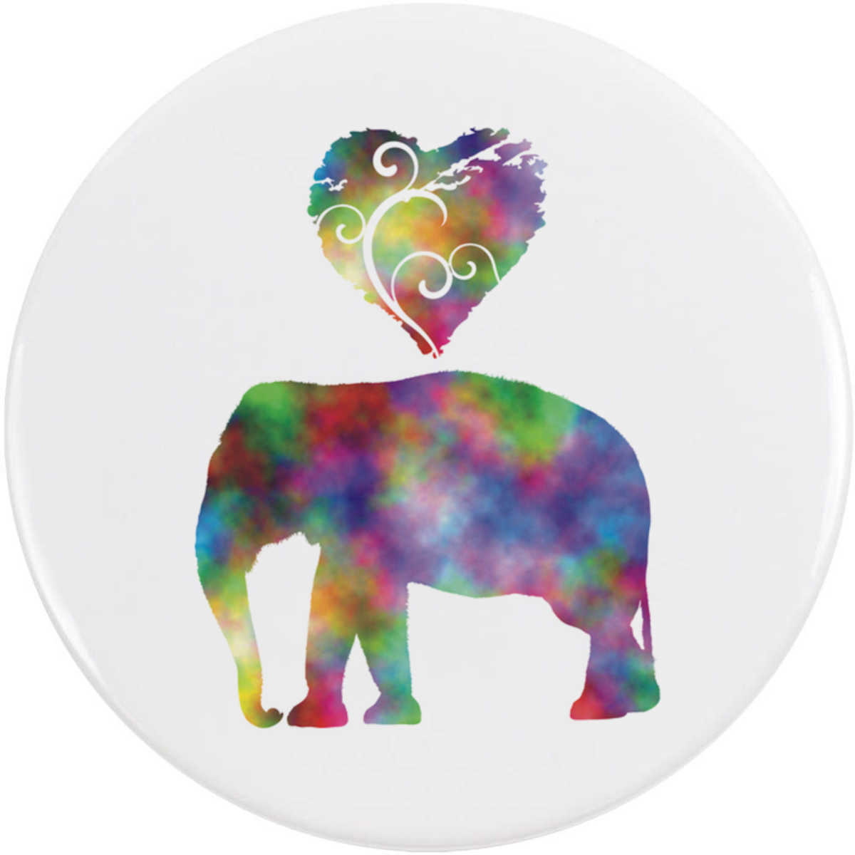 'Love Elephants' Button Badge - 58mm - Pin Back / Lapel Badge for Clothes, Bags, Accessories and Gifts (BB00154586)