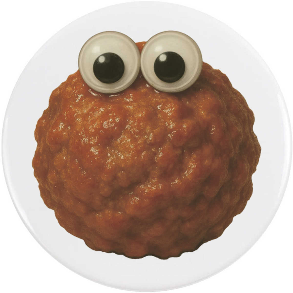 'Funny Meatball' Button Badge - 58mm - Pin Back / Lapel Badge for Clothes, Bags, Accessories and Gifts (BB00155194)