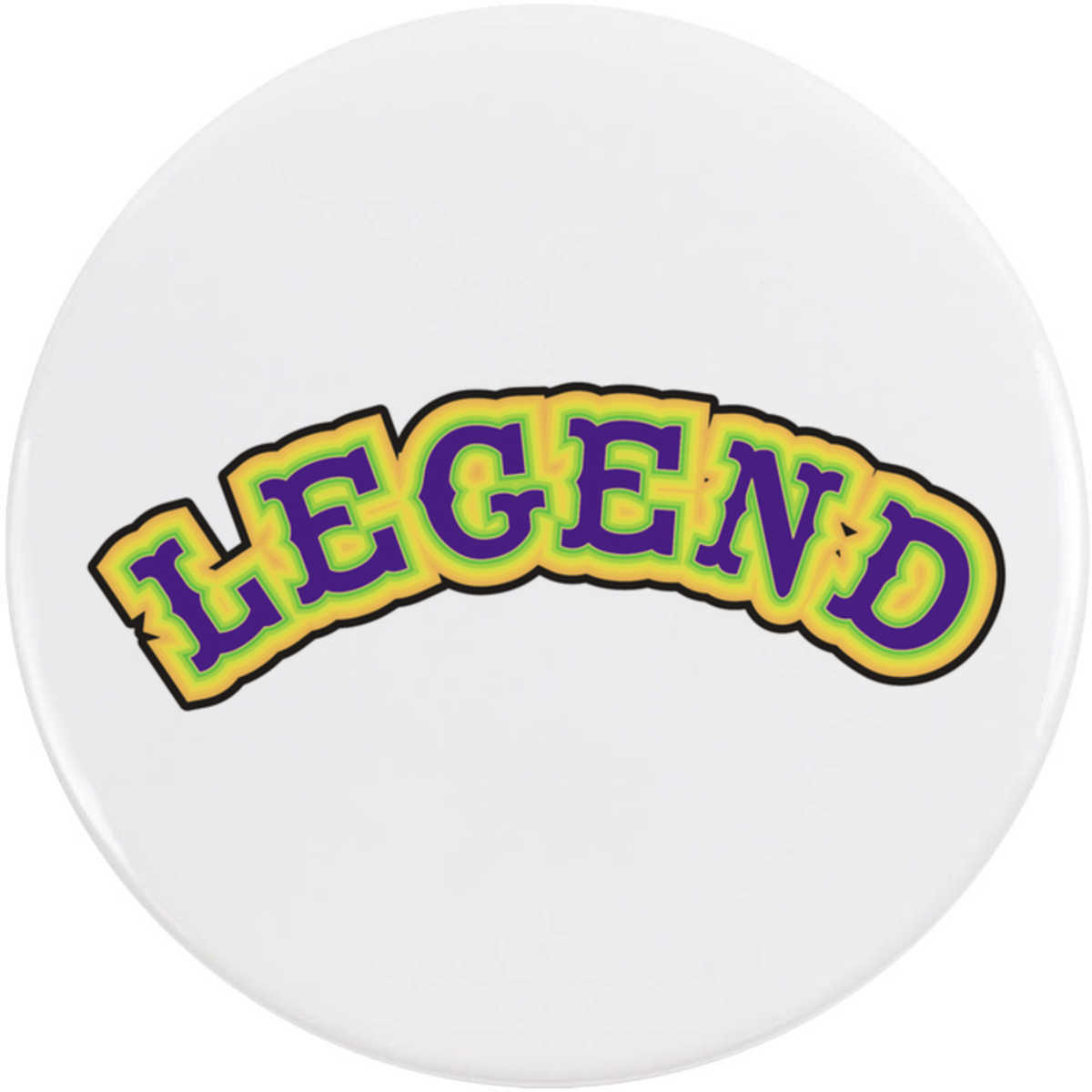 'LEGEND Typography' Button Badge - 58mm - Pin Back / Lapel Badge for Clothes, Bags, Accessories and Gifts (BB00156295)