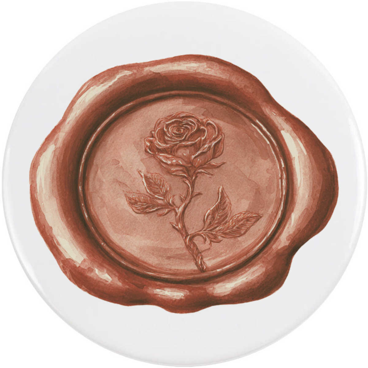 'Rose Wax Seal' Button Badge - 58mm - Pin Back / Lapel Badge for Clothes, Bags, Accessories and Gifts (BB00156955)