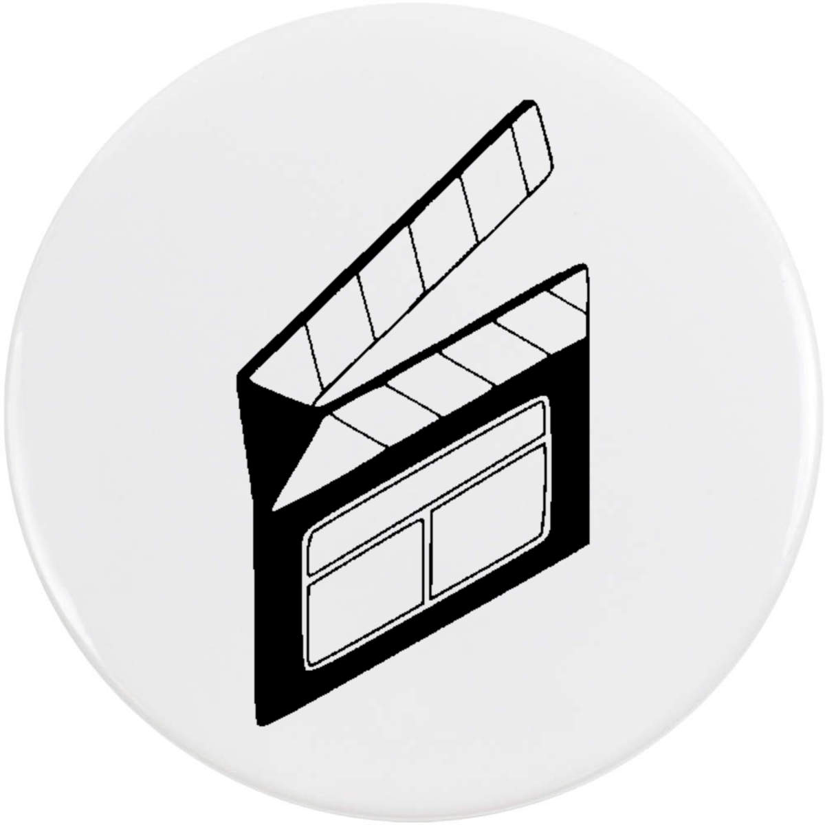 'Classic Film Clapboard' Button Badge - 58mm - Pin Back / Lapel Badge for Clothes, Bags, Accessories and Gifts (BB00157288)