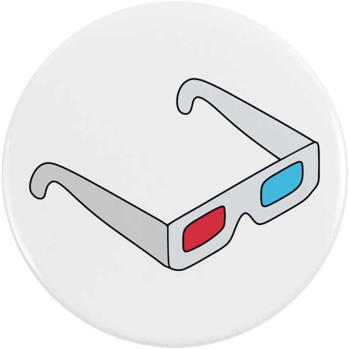 'Retro Red-Blue 3D Glasses' Button Badge - 58mm - Pin Back / Lapel Badge for Clothes, Bags, Accessories and Gifts (BB00157375)