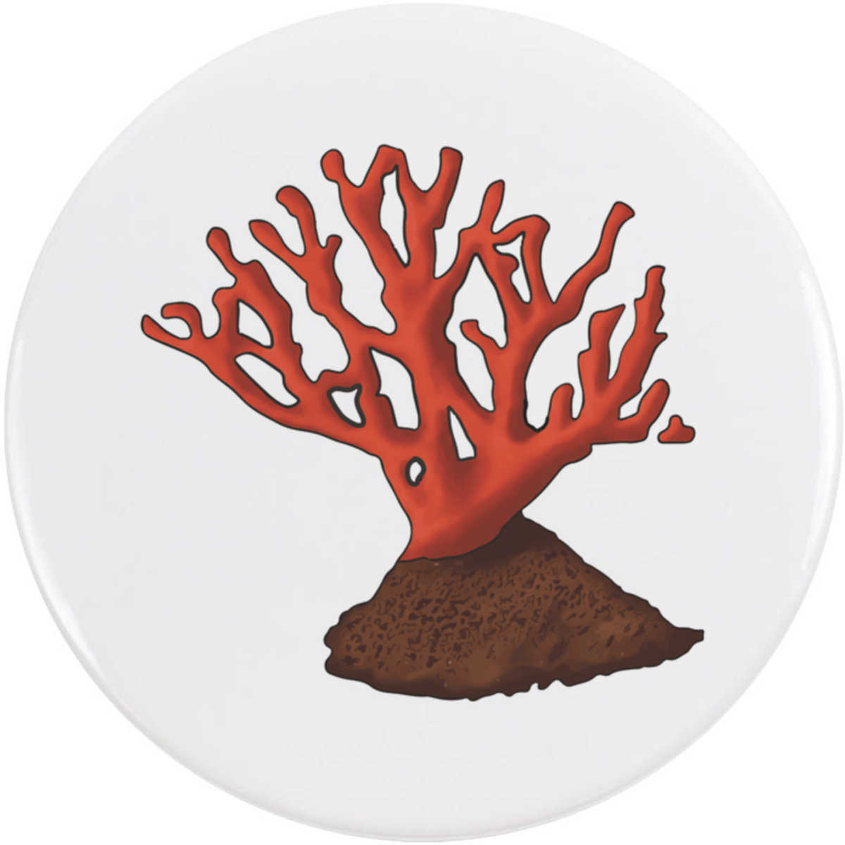 'Red Coral' Button Badge - 58mm - Pin Back / Lapel Badge for Clothes, Bags, Accessories and Gifts (BB00157529)