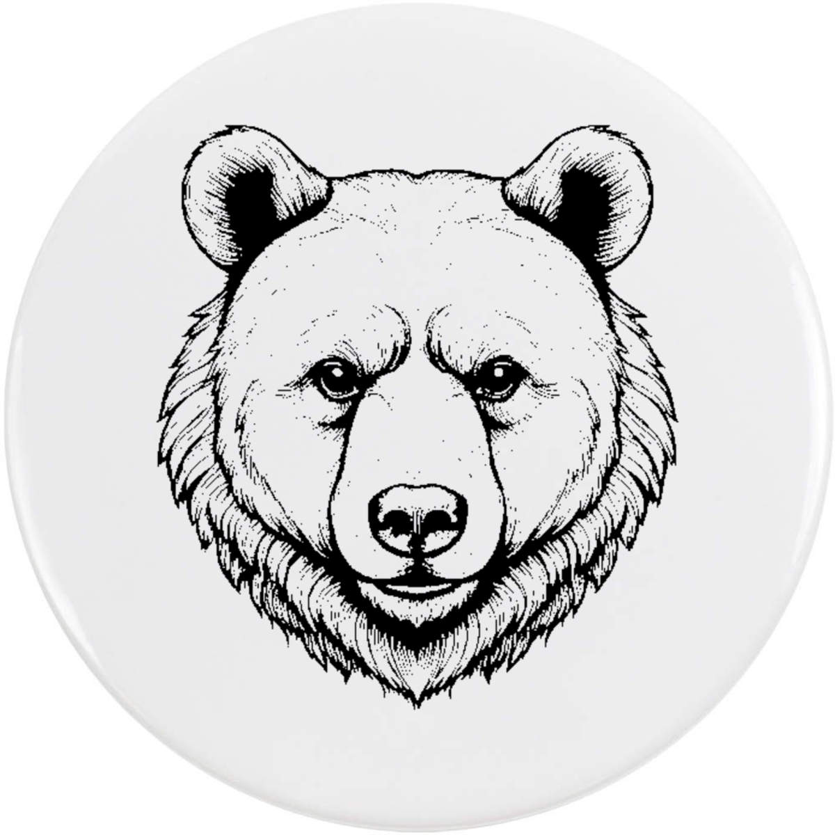'Bear Head' Button Badge - 58mm - Pin Back / Lapel Badge for Clothes, Bags, Accessories and Gifts (BB00160374)