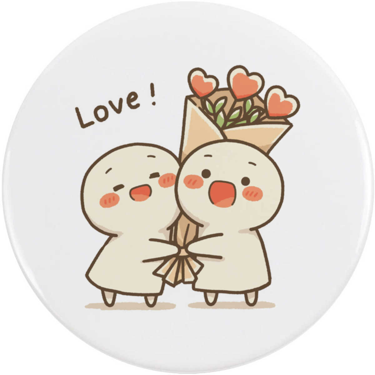 'Couple With Heart Flowers' Button Badge - 58mm - Pin Back / Lapel Badge for Clothes, Bags, Accessories and Gifts (BB00160896)