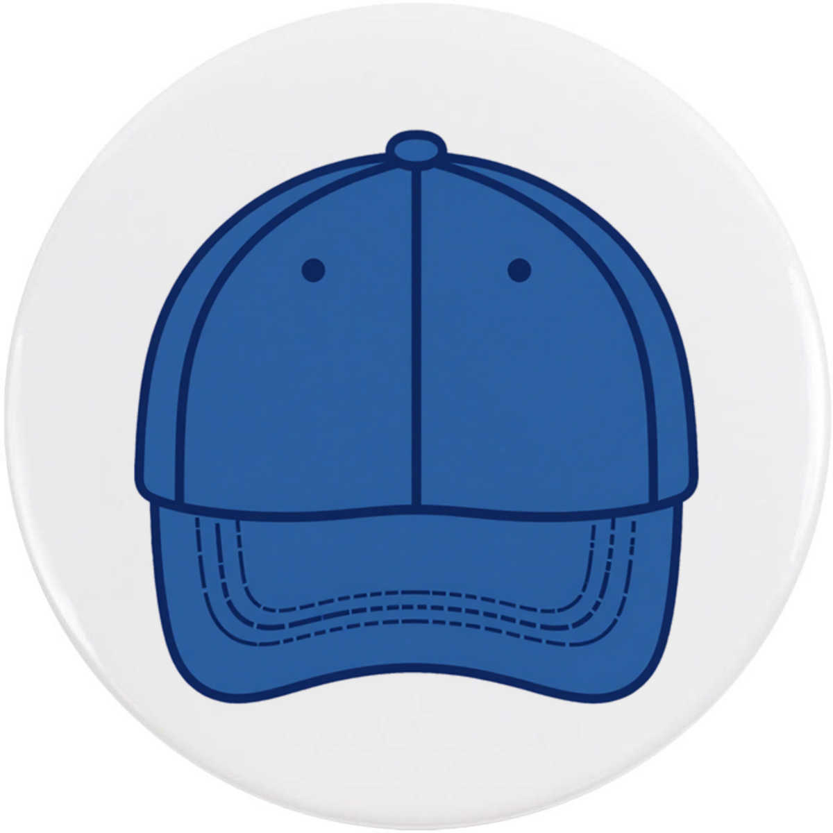 'Blue Baseball Cap' Button Badge - 58mm - Pin Back / Lapel Badge for Clothes, Bags, Accessories and Gifts (BB00161061)