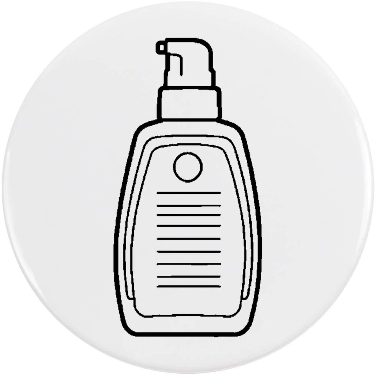 'Suncream Bottle' Button Badge - 58mm - Pin Back / Lapel Badge for Clothes, Bags, Accessories and Gifts (BB00161621)