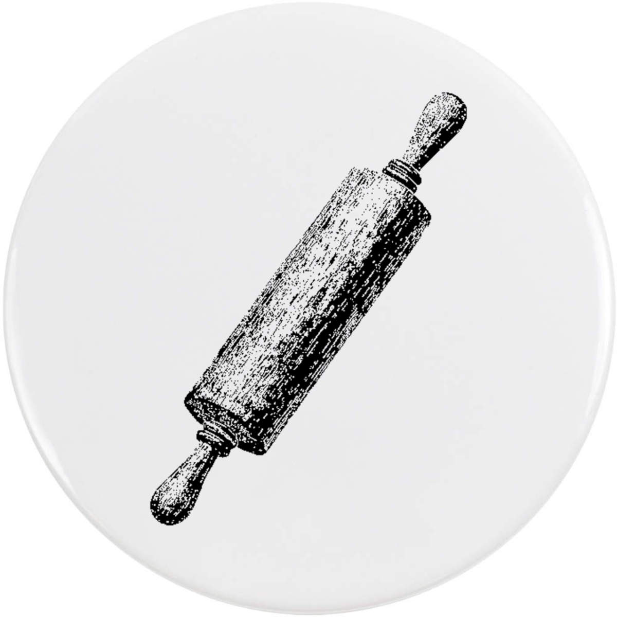 'Wooden Rolling Pin' Button Badge - 58mm - Pin Back / Lapel Badge for Clothes, Bags, Accessories and Gifts (BB00161855)