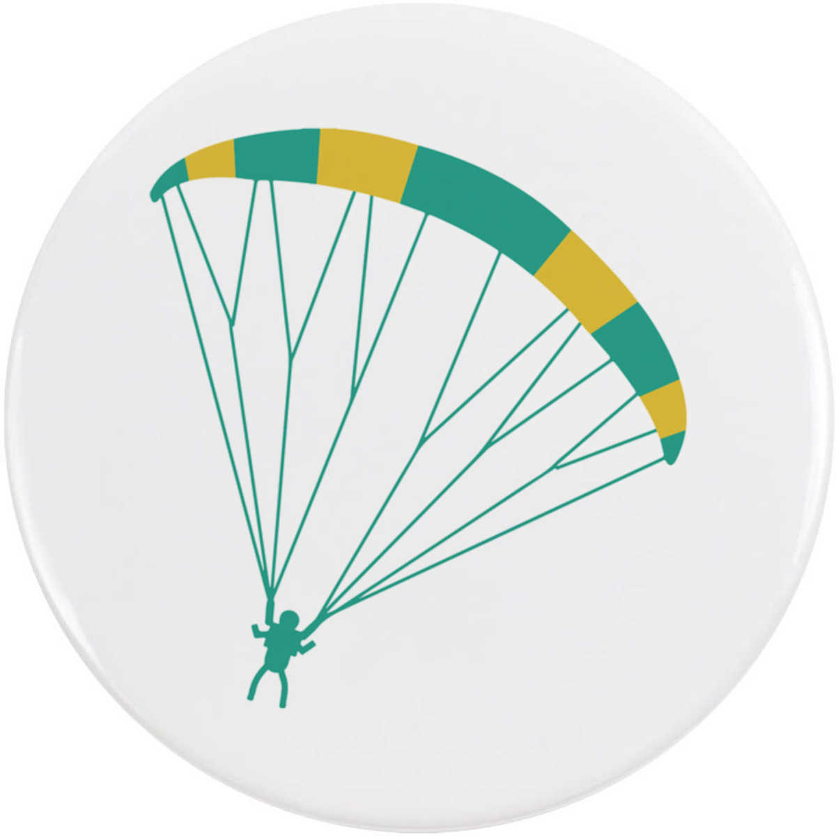 'Skydiver With Parachute' Button Badge - 58mm - Pin Back / Lapel Badge for Clothes, Bags, Accessories and Gifts (BB00161924)