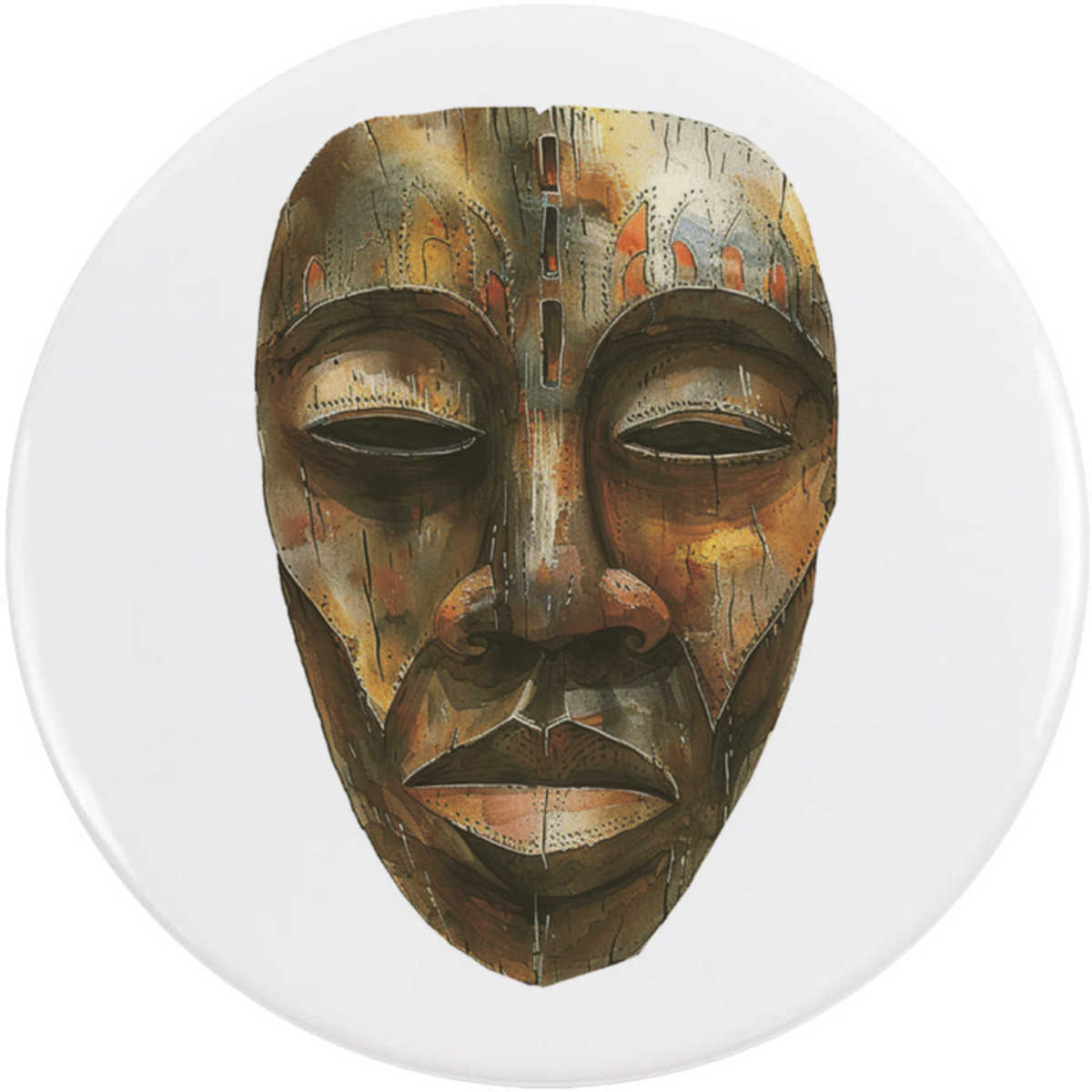 'African Tribal Mask' Button Badge - 58mm - Pin Back / Lapel Badge for Clothes, Bags, Accessories and Gifts (BB00162164)