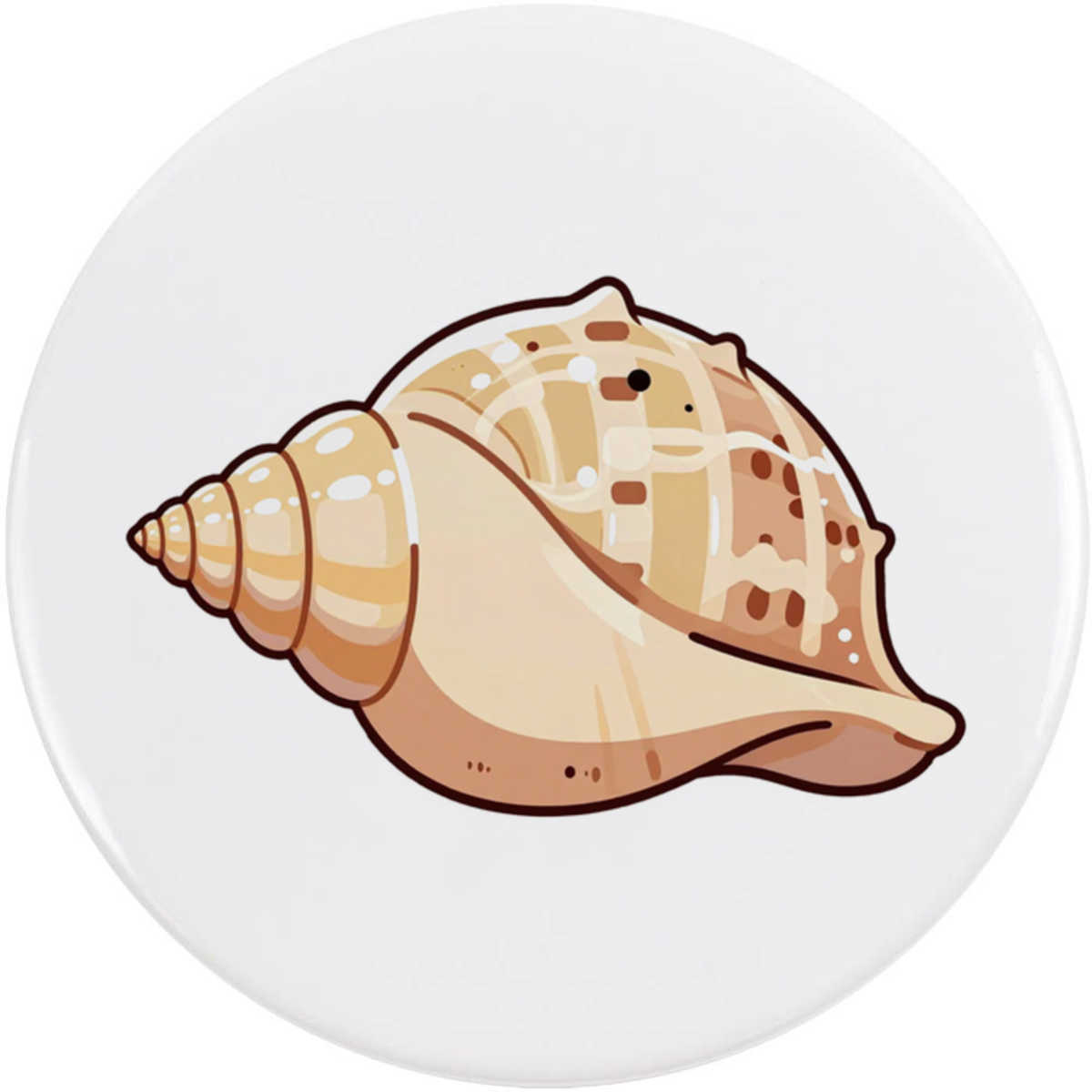 'Conch Shell' Button Badge - 58mm - Pin Back / Lapel Badge for Clothes, Bags, Accessories and Gifts (BB00162227)
