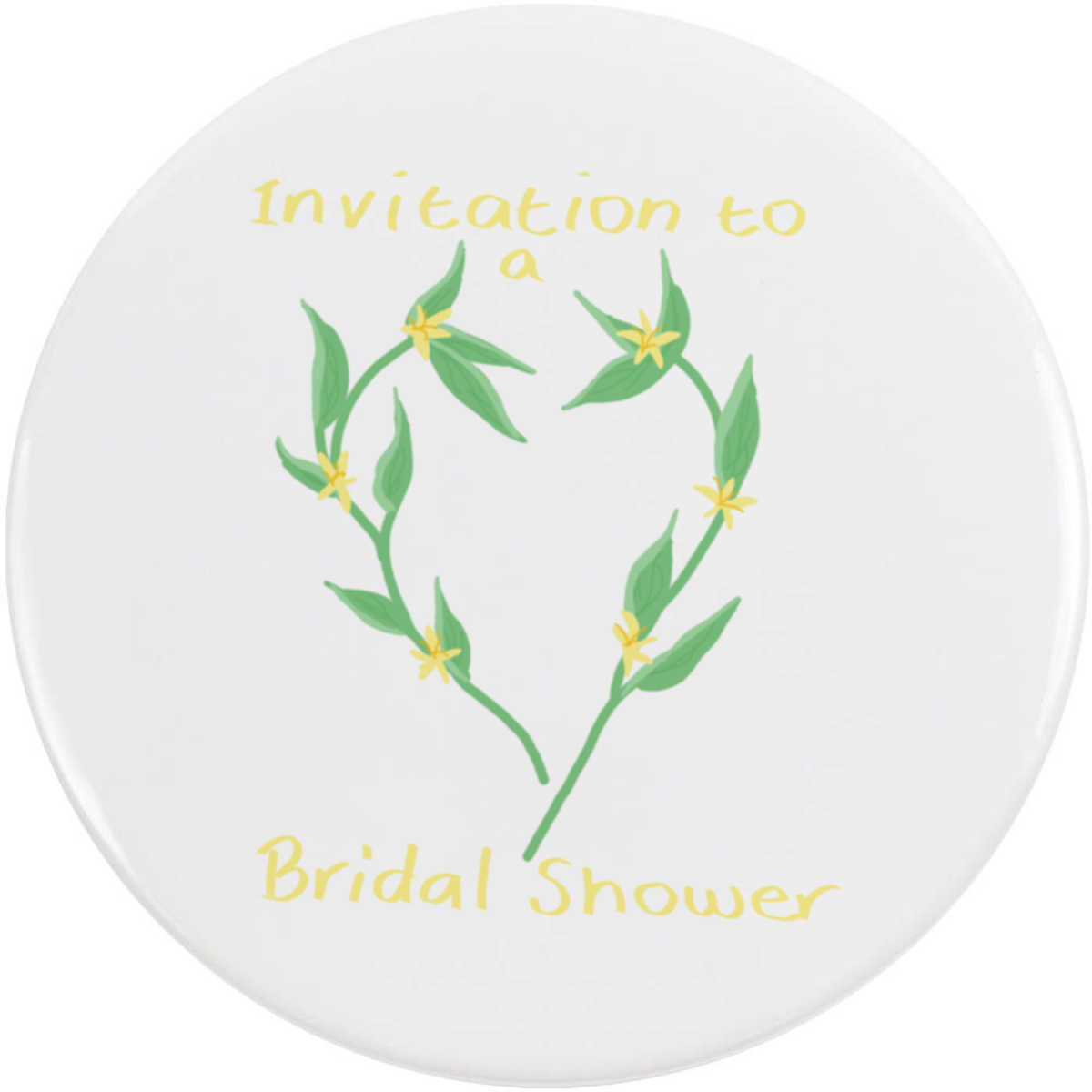 'Bridal Shower Invitation' Button Badge - 58mm - Pin Back / Lapel Badge for Clothes, Bags, Accessories and Gifts (BB00162918)