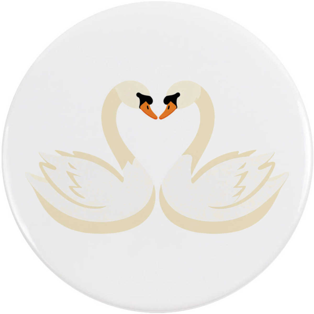 'Swan Couple' Button Badge - 58mm - Pin Back / Lapel Badge for Clothes, Bags, Accessories and Gifts (BB00163026)