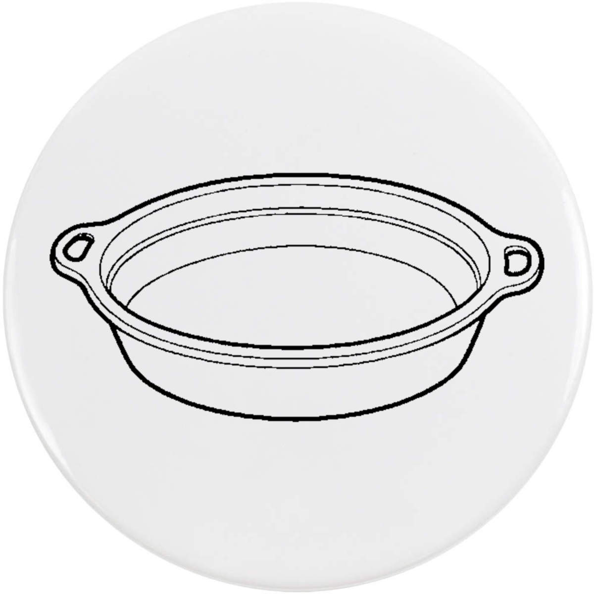 58mm 'Pie Dish' Medium Button Pin Badge (BB00163149)