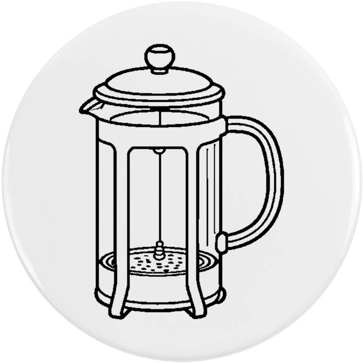 'French Press' Button Badge - 58mm - Pin Back / Lapel Badge for Clothes, Bags, Accessories and Gifts (BB00163182)