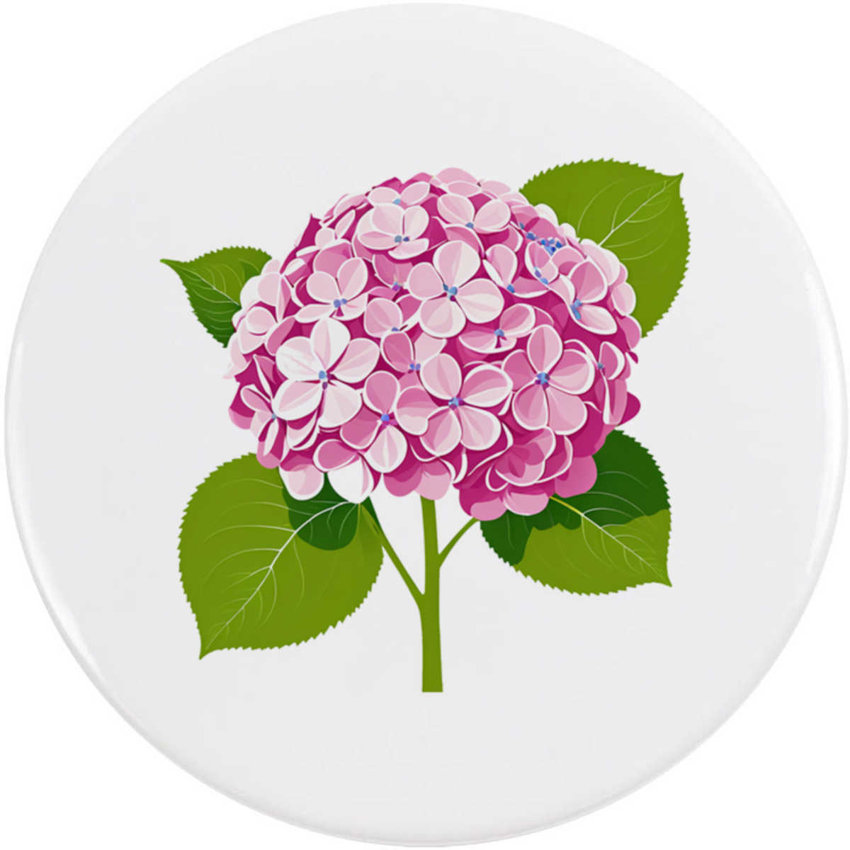 'Pink Hydrangea' Button Badge - 58mm - Pin Back / Lapel Badge for Clothes, Bags, Accessories and Gifts (BB00164142)